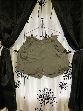 Silver Jeans Olive Green Cargo Shorts with Paperbag Waist